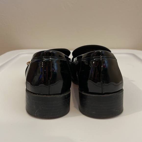 Zara Trafaluc Black Gold Buckle Slip On Loafers - Picture 4 of 8